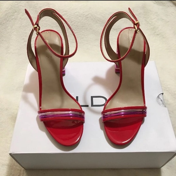 NEW Aldo Ankle Strap Open Toe Heels - Picture 4 of 5